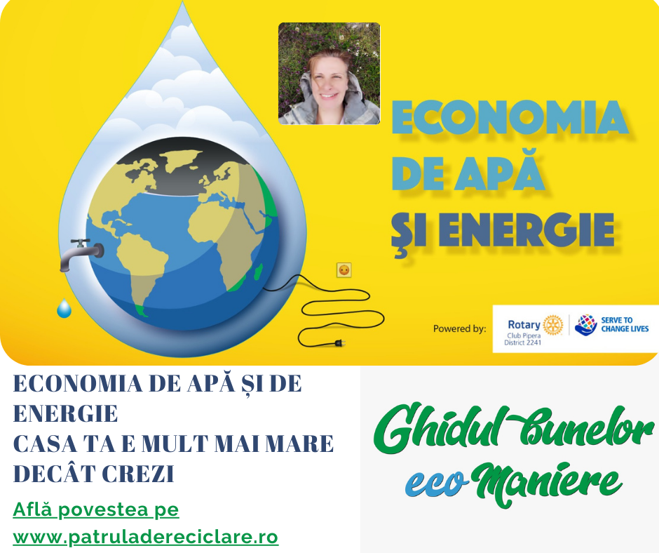 Economia de apa si de energie, Ghidul Bunelor Eco-Maniere, Elena Vasilescu, Patrula de Reciclare, Educatie de mediu