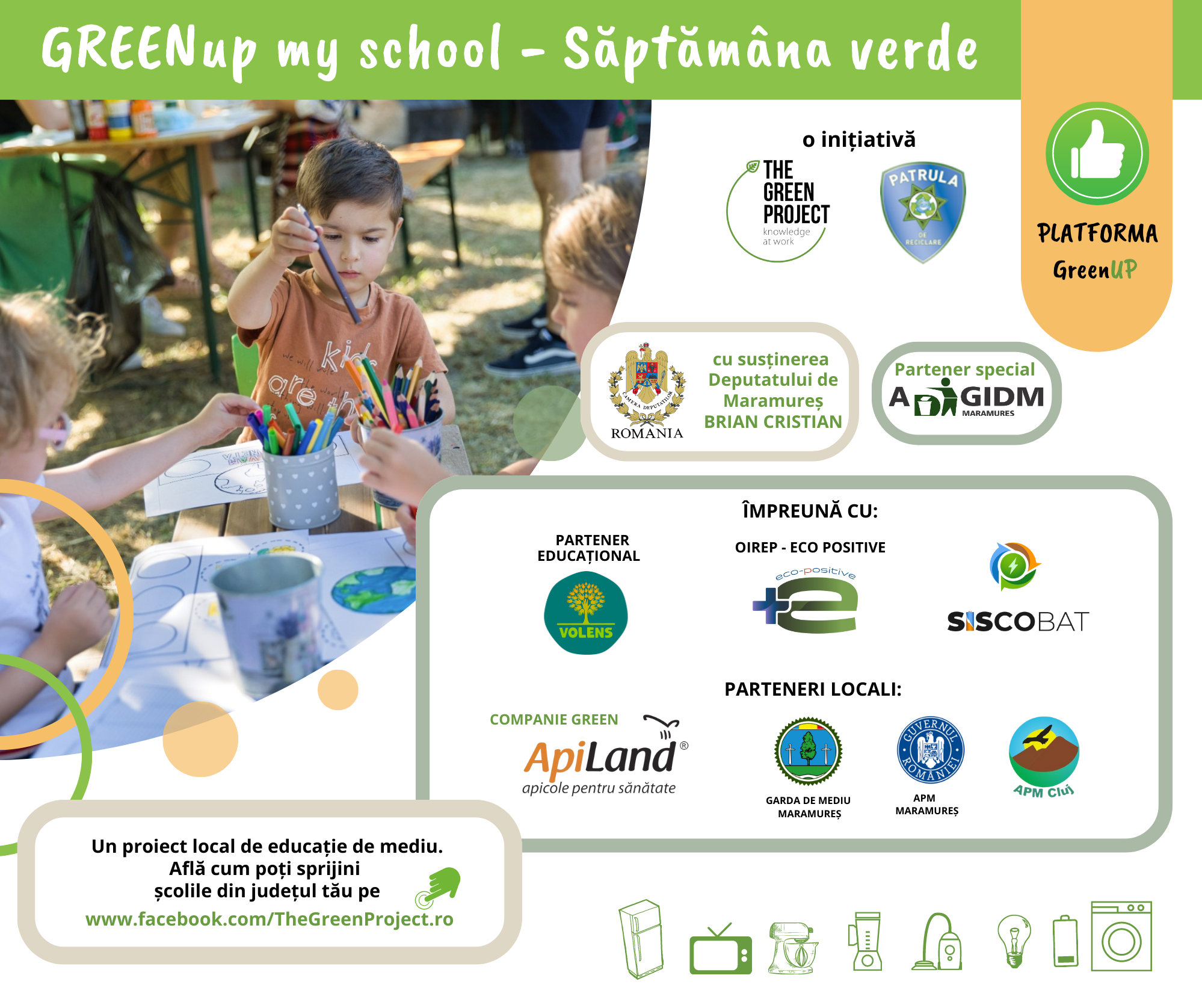 GreenUp my school - proiect de educatie de mediu in Saptamana Verde The Green Project impreuna cu Asociatia Volens